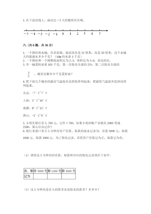 北师大版六年级数学下学期期末测试题精品（有一套）.docx