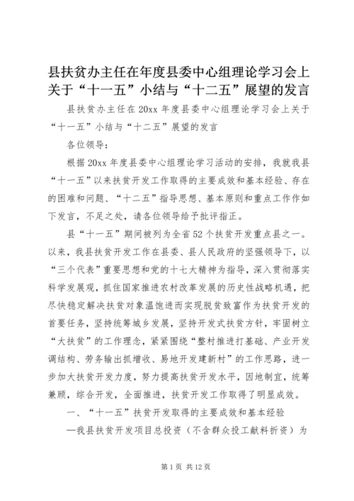 县扶贫办主任在年度县委中心组理论学习会上关于“十一五”小结与“十二五”展望的发言.docx