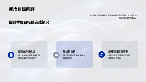 季度工作回顾与远景PPT模板