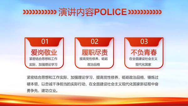 新时代辅警公安警察工作总结动态PPT