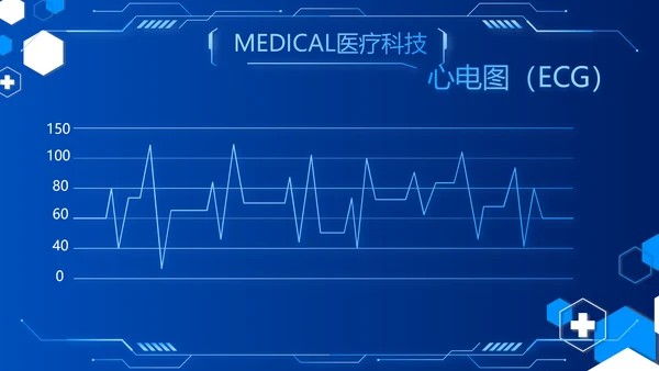 蓝色数字化医疗科技医院建设动态PPT模板