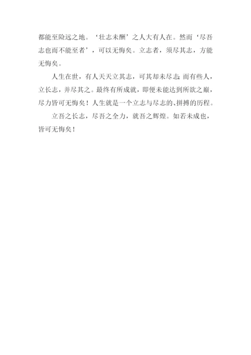 尽志无悔作文.docx