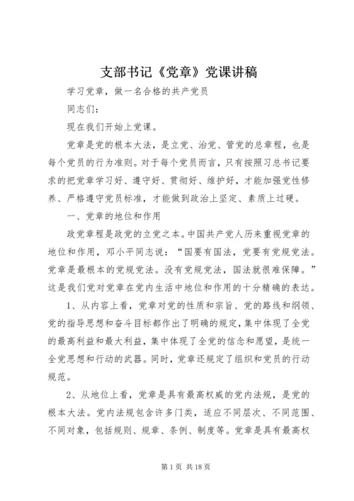 支部书记《党章》党课讲稿 (2).docx