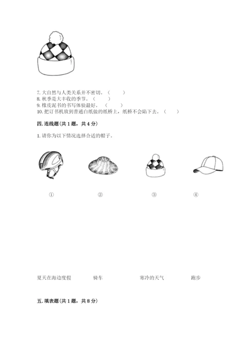 教科版科学二年级上册期末考试试卷（考点梳理）.docx