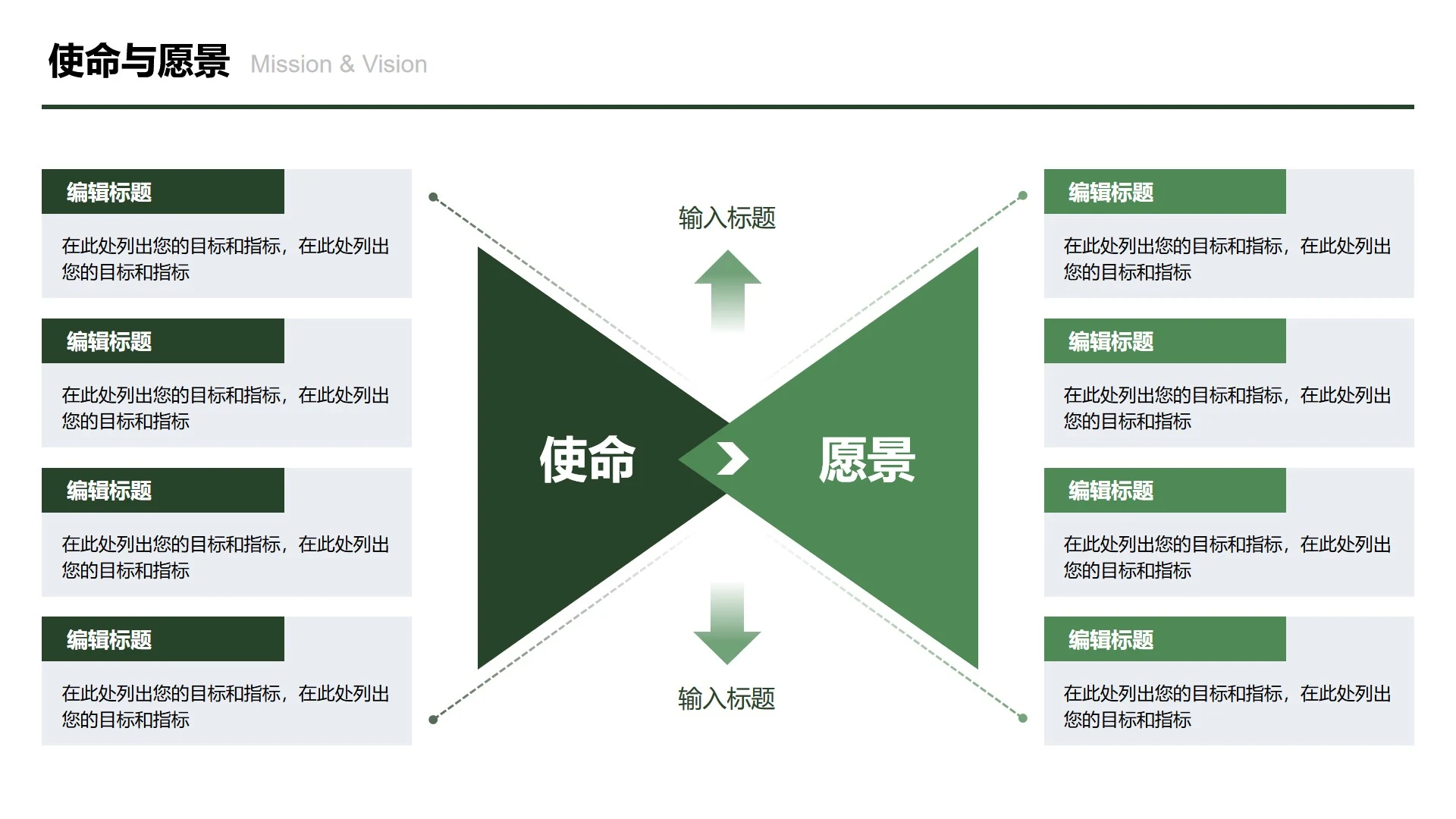 绿色企业使命与愿景PPT单页