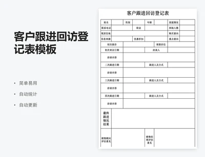 客户跟进回访登记表模板