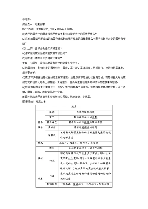 高二地理湘教版 选修五   课时2 地质灾害