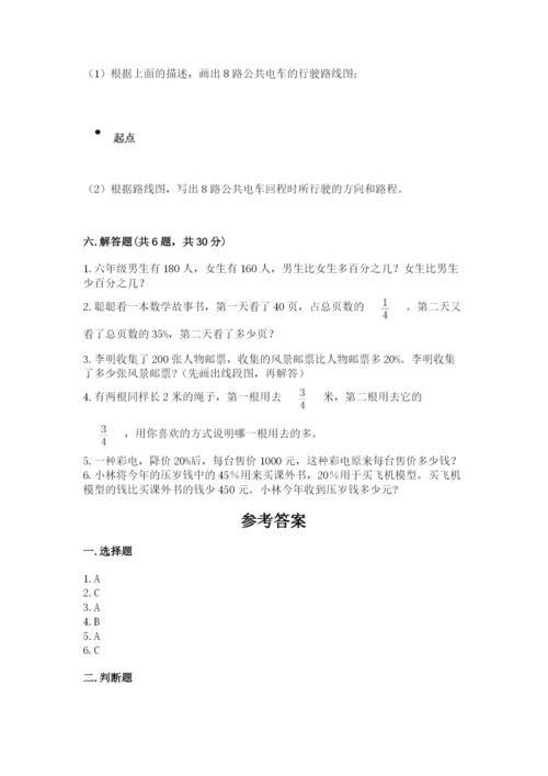 人教版六年级上册数学期末测试卷附答案【名师推荐】.docx