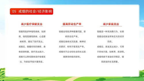 蓝色清新禁止吸烟关爱生命世界无烟日戒烟健康宣传动态PPT健康教育宣传栏