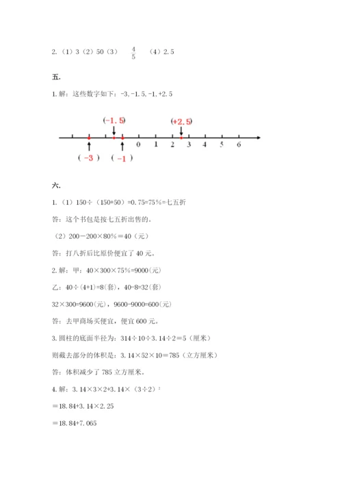 苏教版数学六年级下册试题期末模拟检测卷附参考答案（研优卷）.docx