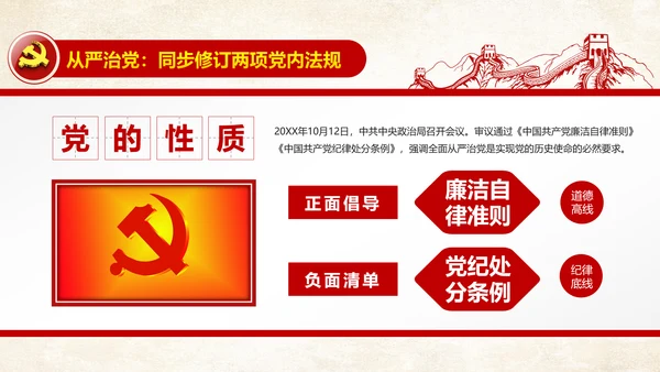 解读新版廉洁自律准则纪律处分条例PPT