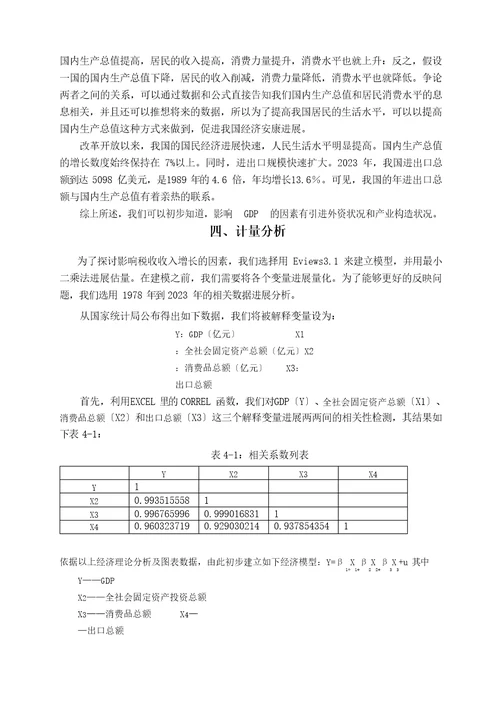 GDP影响因素分析报告