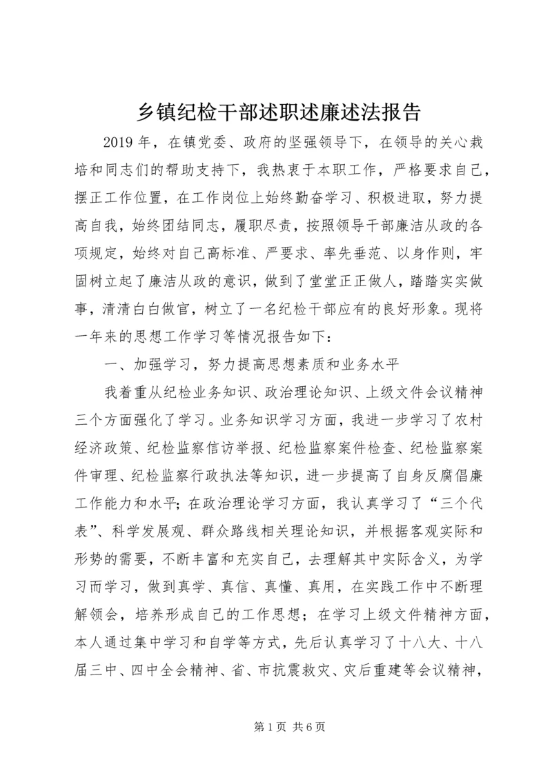 乡镇纪检干部述职述廉述法报告.docx