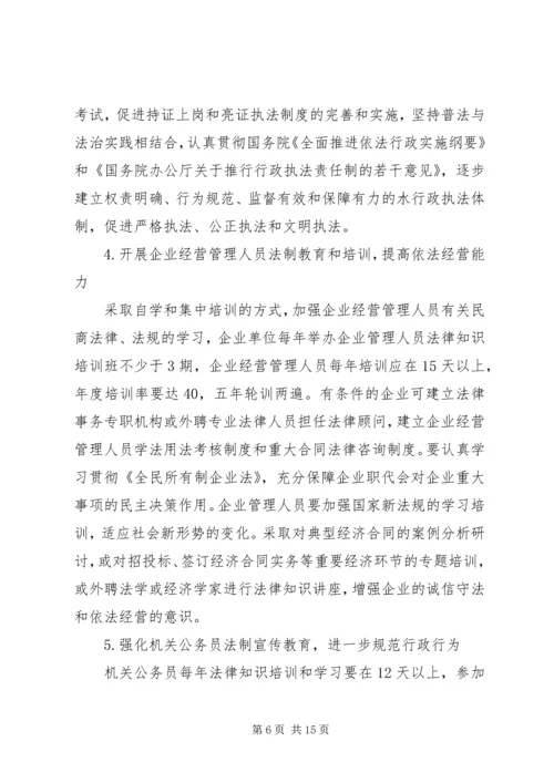 法制宣传教育和依法治理工作第五个五年规划 (2).docx