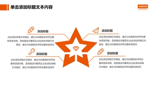 大气精美中国平安工作专用PPT模板