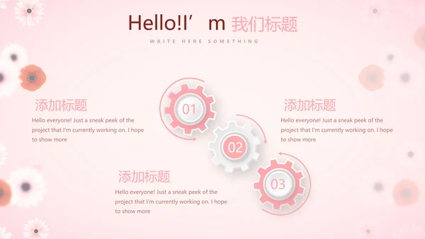 粉色精美好看的小花关爱女性生理健康动态PPT