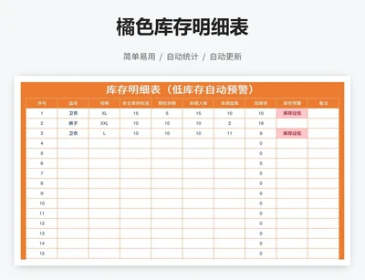 橘色库存明细表
