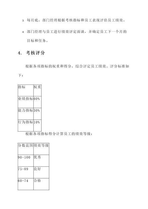 制造企业员工绩效考核方案