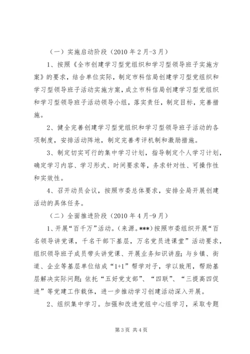 街道创建学习型党组织和学习型领导班子实施方案 (4).docx