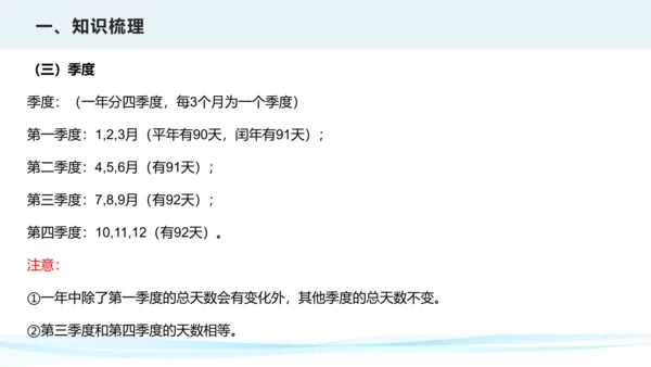 第六单元 年、月、日（课件）三年级下册数学单元复习课件（人教版）(共25张PPT)