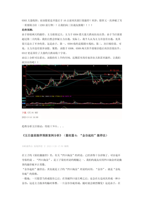 2023年五日盘前涨停预报案例分析.docx