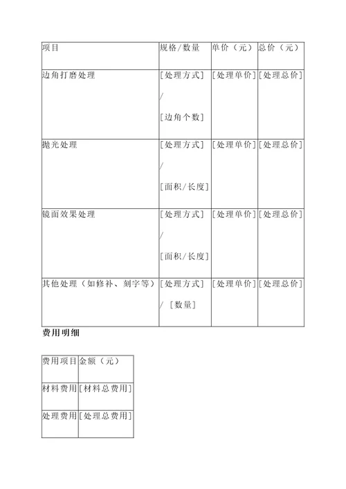 铝合金打磨报价单