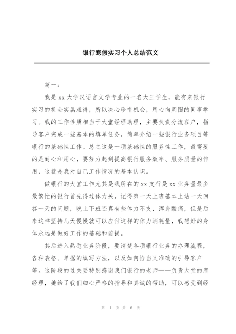 银行寒假实习个人总结范文.docx