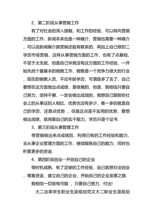 大二职业生涯规划4篇