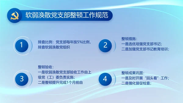 蓝色大气党建党支部工作专题PPT党课