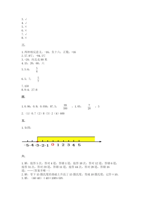 人教版六年级数学小升初试卷附参考答案（巩固）.docx