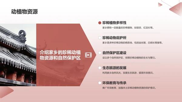 红色渐变宣传家乡PPT模板