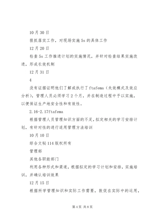 庞巴迪公司对公司现场评估审核不符合项整改计划 (5).docx