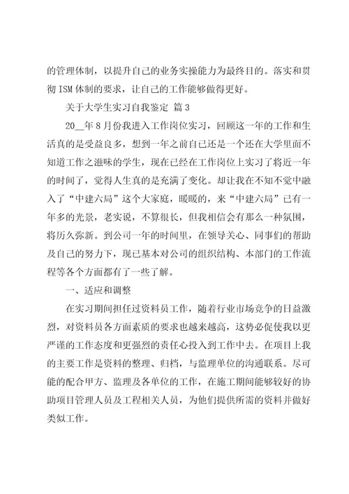关于大学生实习自我鉴定（19篇）