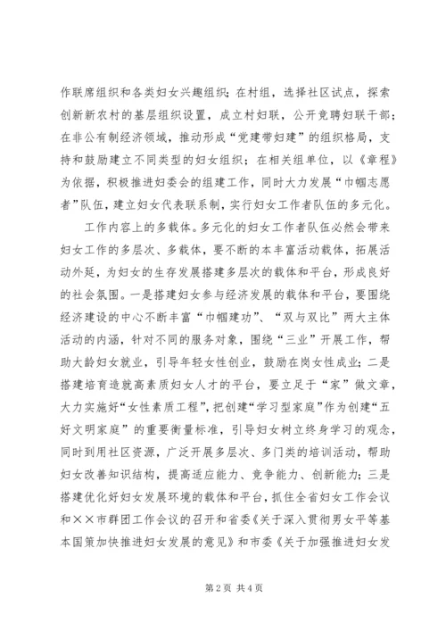 关于新形势妇女工作的思考 (6).docx