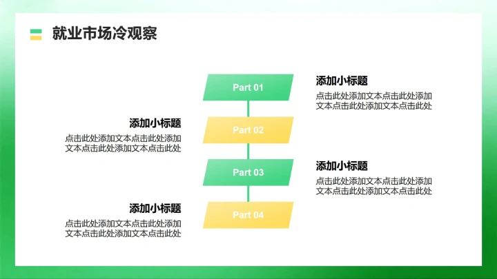 绿色商务风大学生就业发展报告PPT模板