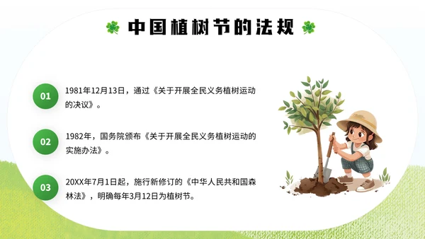 中国植树节通用PPT模板