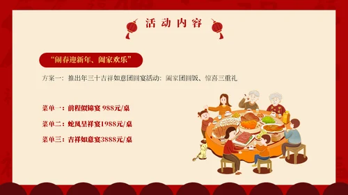 春节过年喜庆年夜饭团圆饭阖家团圆通用PPT模板
