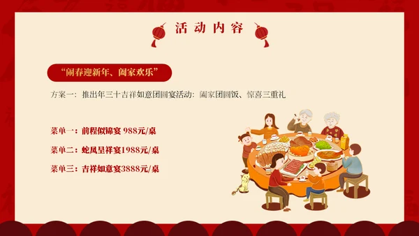 春节过年喜庆年夜饭团圆饭阖家团圆通用PPT模板
