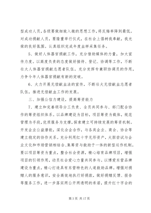 市红十字会工作计划及安排.docx