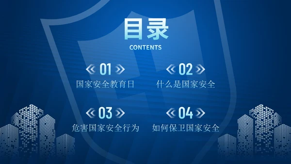蓝色科技风国家安全教育日主题教育PPT模板