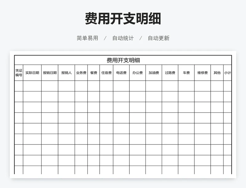 费用开支明细