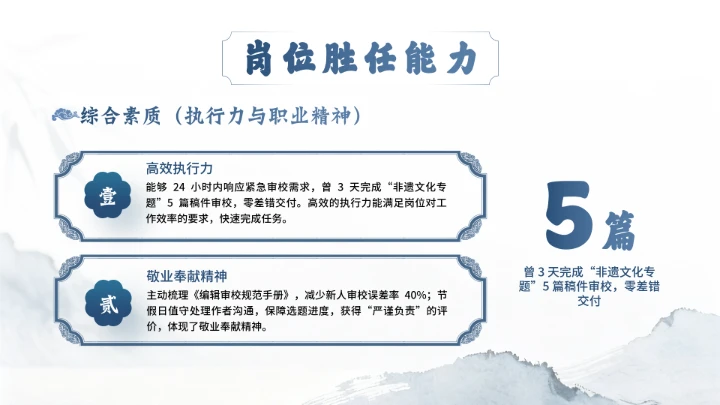 汉语言文学专业大学生求职个人能力综合展示职业生涯规划通用PPT模版