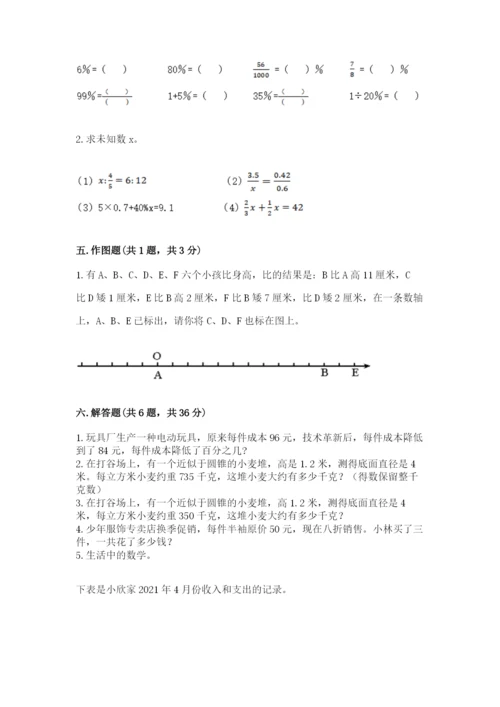 冀教版六年级下册数学期末测试卷完整版.docx