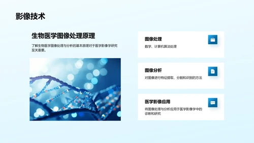 蓝色简约现代生物医学图像PPT模板