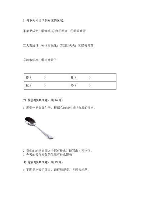 教科版二年级上册科学期末测试卷及参考答案（培优b卷）.docx