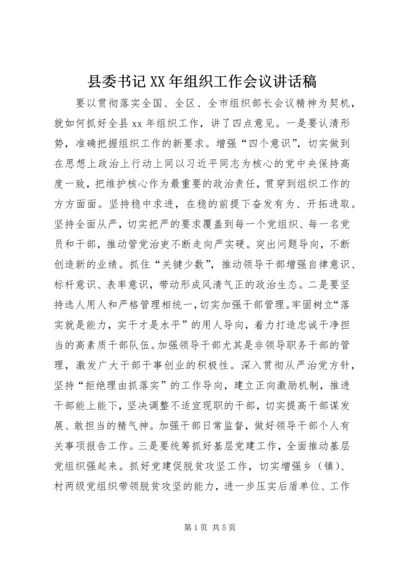 县委书记XX年组织工作会议讲话稿.docx