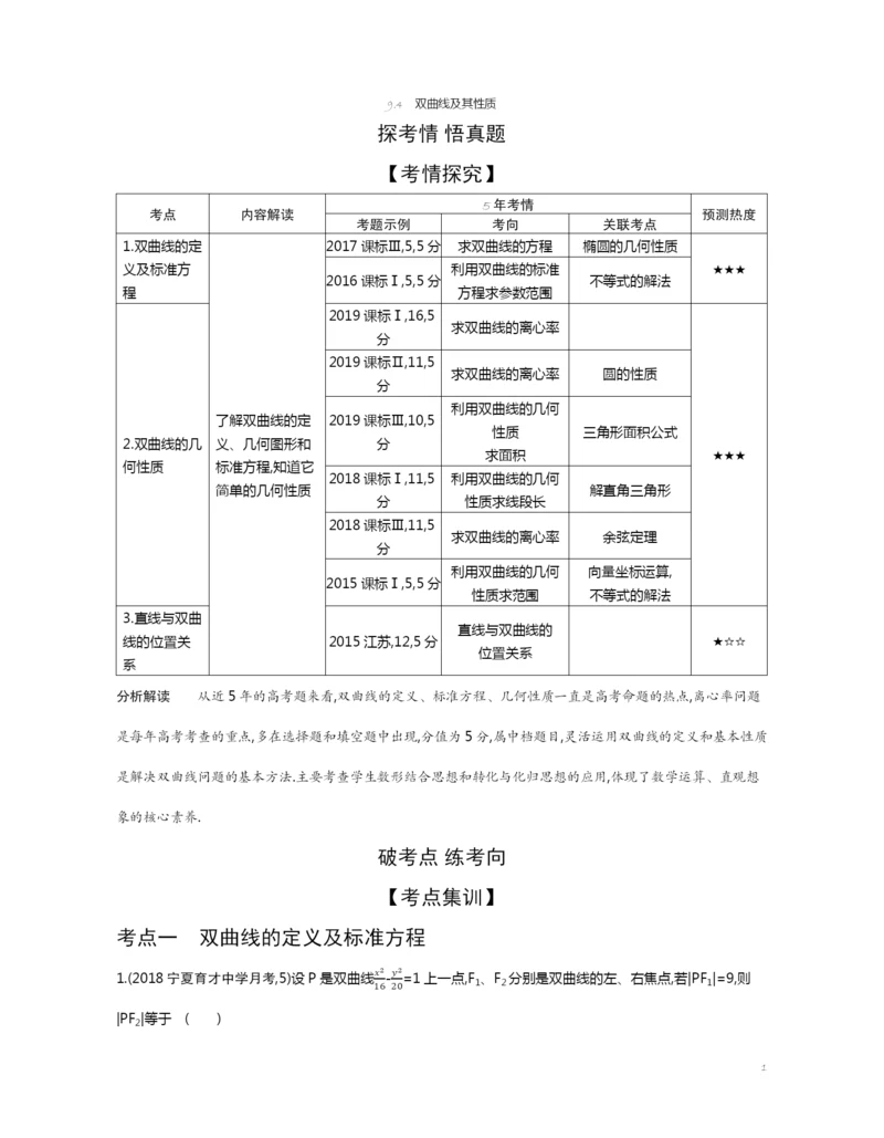 9.4-双曲线及其性质(试题部分).docx