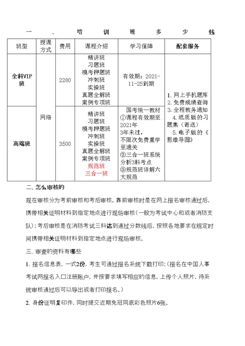 注册一年级消防工程师培训班多少钱