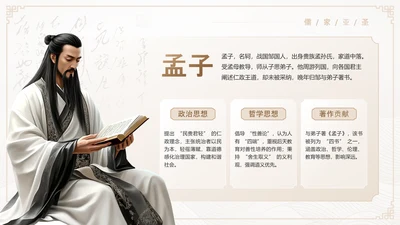 茶色中国风孟子历史人物介绍