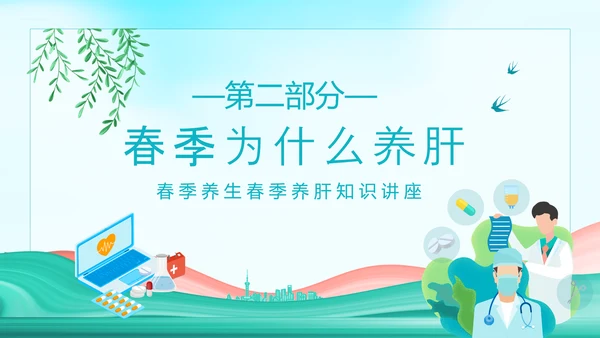 春季养生养肝知识讲座动态PPT模板